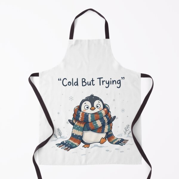 Item preview, Cold But Trying Cute Penguin Winter Design designed and sold by TheCosyCarriage.