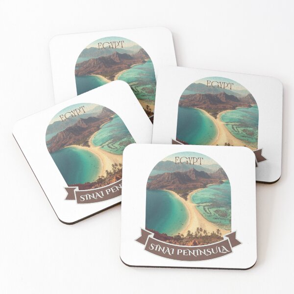 Item preview, Vintage Egypt Red Sea Mountain Panoramic Coast Poster designed and sold by KaBaRen.