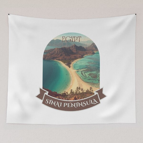 Item preview, Vintage Egypt Red Sea Mountain Panoramic Coast Poster designed and sold by KaBaRen.