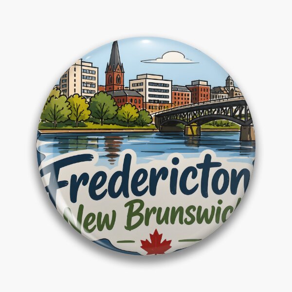 Item preview, Fredericton New Brunswick Canada Watercolor Skyline Cute Cityscape designed and sold by HowToCanadian.
