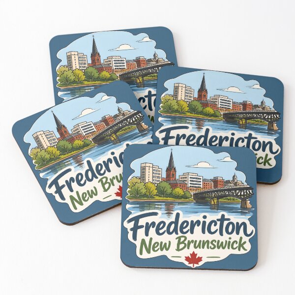 Item preview, Fredericton New Brunswick Canada Watercolor Skyline Cute Cityscape designed and sold by HowToCanadian.