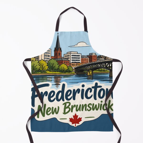 Item preview, Fredericton New Brunswick Canada Watercolor Skyline Cute Cityscape designed and sold by HowToCanadian.