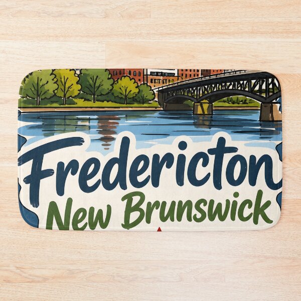 Item preview, Fredericton New Brunswick Canada Watercolor Skyline Cute Cityscape designed and sold by HowToCanadian.