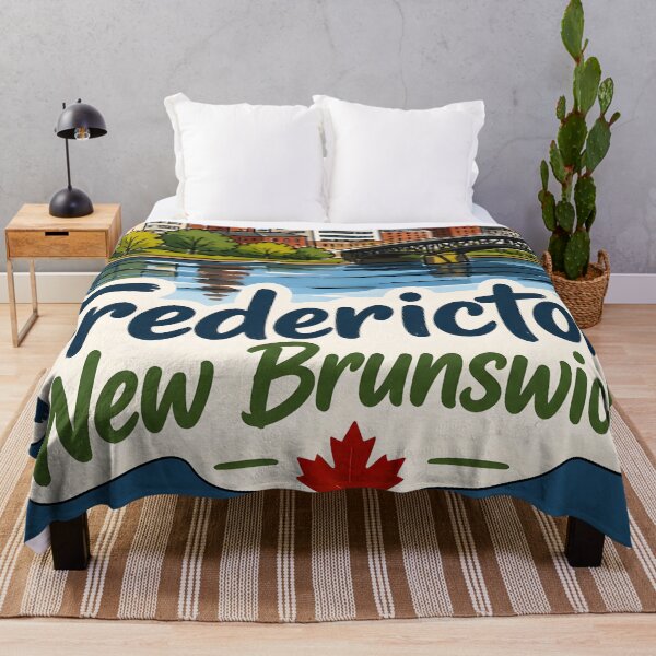 Item preview, Fredericton New Brunswick Canada Watercolor Skyline Cute Cityscape designed and sold by HowToCanadian.