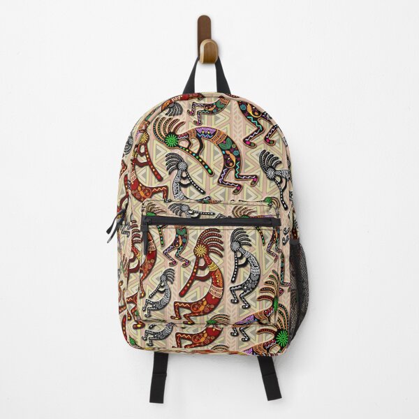 Item preview, Kokopelli Rainbow Colors on Tribal Pattern designed and sold by BluedarkArt.