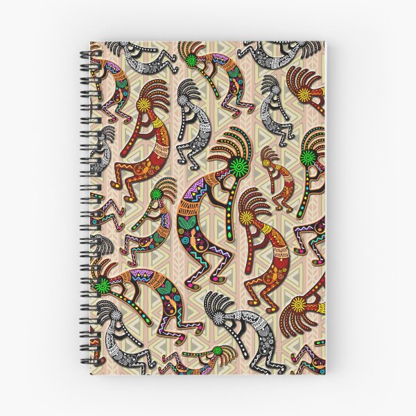 Item preview, Kokopelli Rainbow Colors on Tribal Pattern  designed and sold by BluedarkArt.