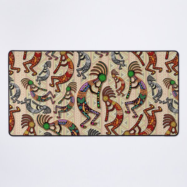Item preview, Kokopelli Rainbow Colors on Tribal Pattern  designed and sold by BluedarkArt.