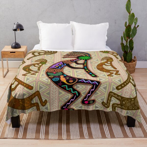 Item preview, Kokopelli Rainbow Colors on Tribal Pattern  designed and sold by BluedarkArt.