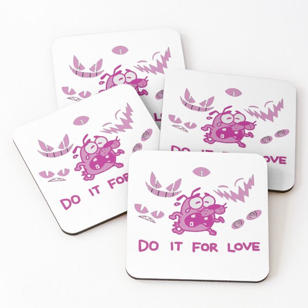 Item preview, Courage Cowardly Dog Do It For Love Pink Cartoon Sticker designed and sold by JossDesign15.