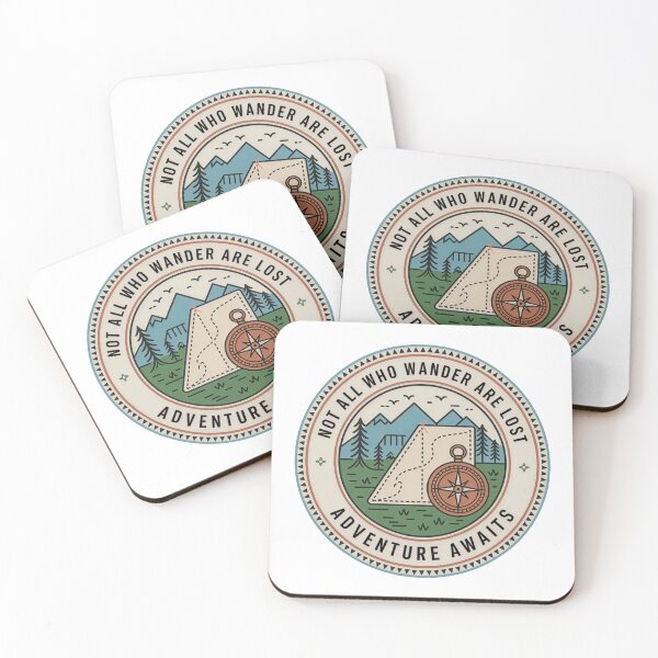 Item preview, Not all who wander are lost adventure awaits pocket compass map badge outdoor art designed and sold by icemanphotos.