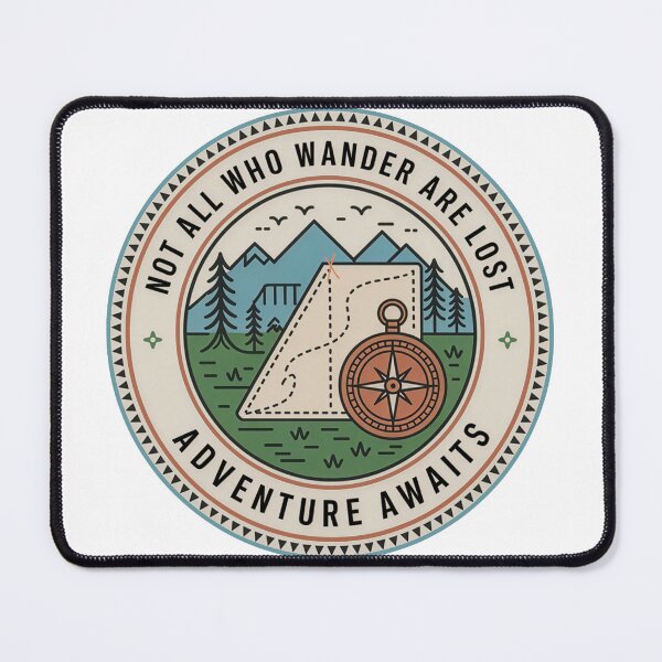 Item preview, Not all who wander are lost adventure awaits pocket compass map badge outdoor art designed and sold by icemanphotos.