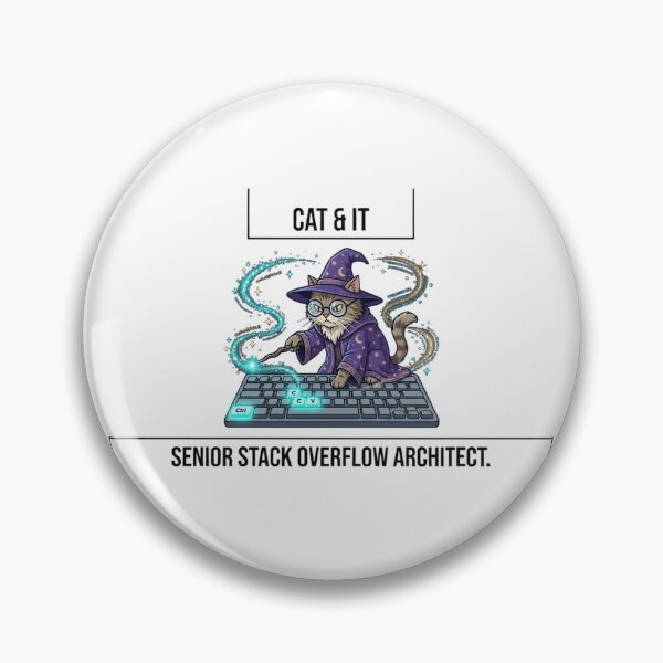 Item preview, Funny Senior Developer Gift Senior Stack Overflow Architect  Cat Wizard Programmer Humor Shirt Coder Gift designed and sold by Dev Mode.