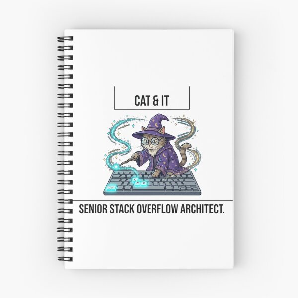 Item preview, Funny Senior Developer Gift Senior Stack Overflow Architect  Cat Wizard Programmer Humor Shirt Coder Gift designed and sold by Dev Mode.