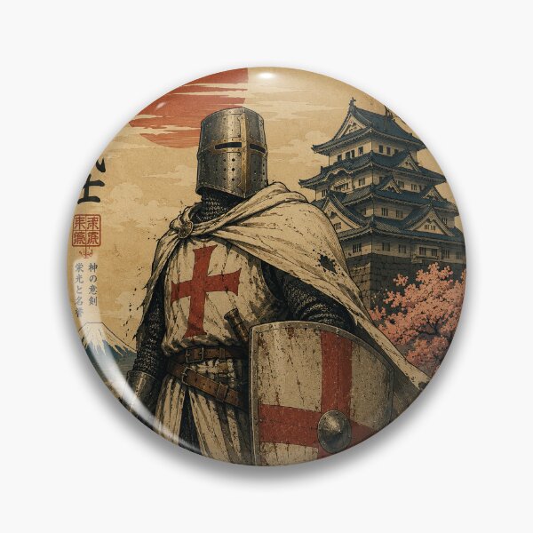 Item preview, Crusader Templar Edo Style Poster Art designed and sold by Retr0Tshirts.