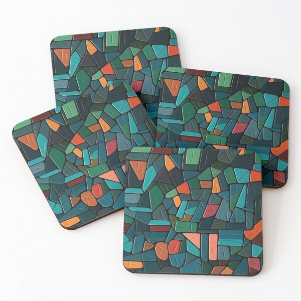 Item preview, Colorful Mosaic Geometric Stained Glass Stone Pattern designed and sold by LYAN-STORE.