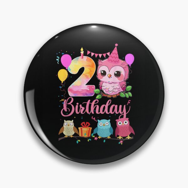 Artikelvorschau, Niedliche rosa Eule wird zwei Jahre alt – Herzlichen Glückwunsch zum zweiten Geburtstag! entworfen und verkauft von DienesAngele.