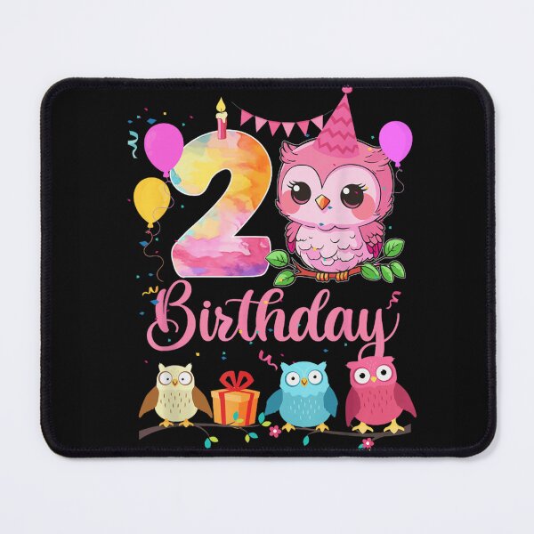 Item preview, Cute Pink Owl Turning Two Years Old Happy Second Birthday Party designed and sold by DienesAngele.