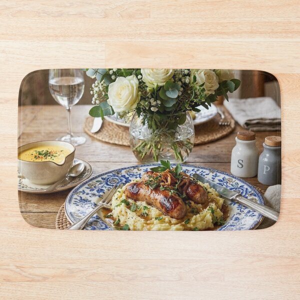 Item preview, Appetizing Food Dish: Bangers and Mash with Seasonings designed and sold by Uniqueartai.