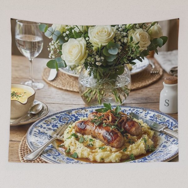 Item preview, Appetizing Food Dish: Bangers and Mash with Seasonings designed and sold by Uniqueartai.