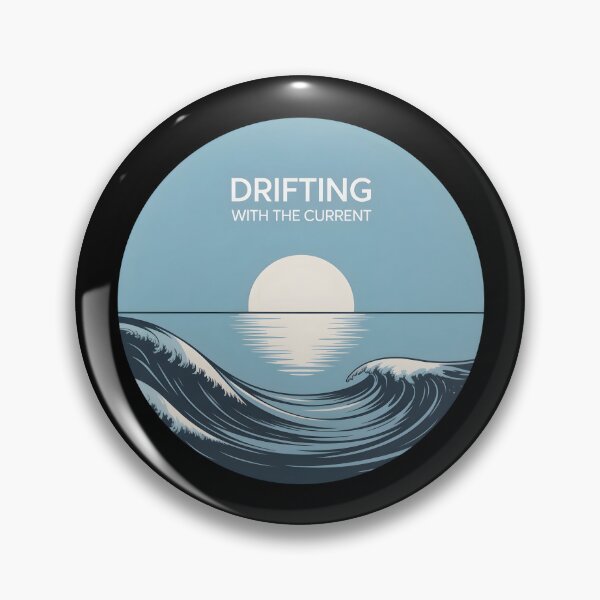 Item preview, Drifting With The Current – Minimal Ocean Wave Moon Reflection Design designed and sold by ImaginedSpace7.