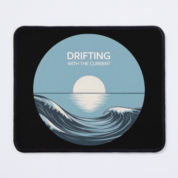 Item preview, Drifting With The Current – Minimal Ocean Wave Moon Reflection Design designed and sold by ImaginedSpace7.