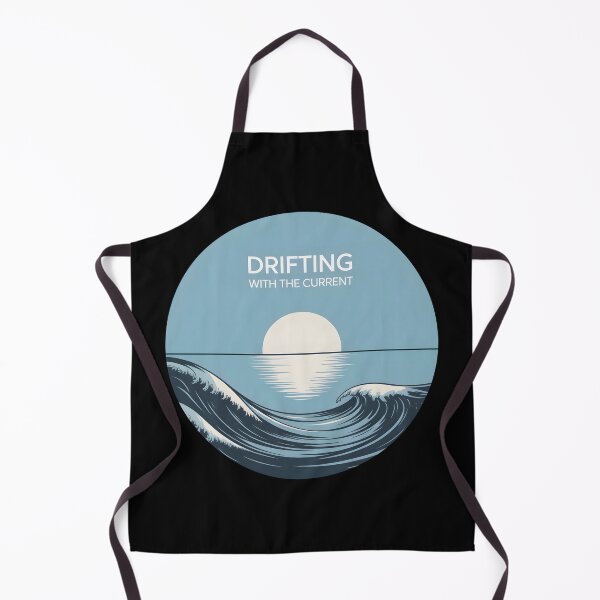 Item preview, Drifting With The Current – Minimal Ocean Wave Moon Reflection Design designed and sold by ImaginedSpace7.