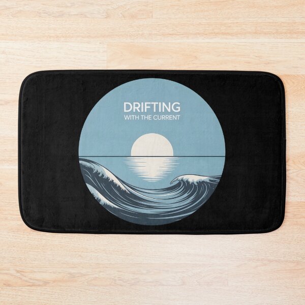 Item preview, Drifting With The Current – Minimal Ocean Wave Moon Reflection Design designed and sold by ImaginedSpace7.