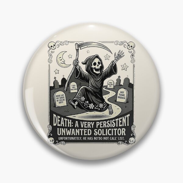 Item preview, Death: A Very Persistent Unwanted Solicitor Art Print designed and sold by GrabaHuk.
