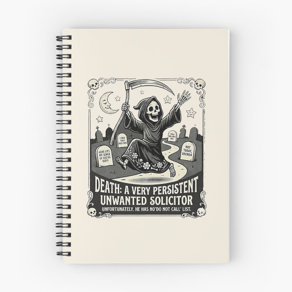 Item preview, Death: A Very Persistent Unwanted Solicitor Art Print designed and sold by GrabaHuk.
