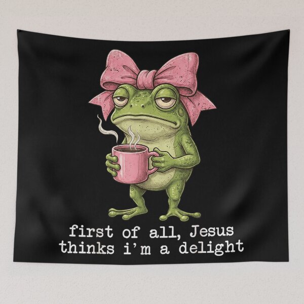 Item preview, First Of All Jesus Thinks Im A Delight Funny Coffee Frog designed and sold by DienesAngele.