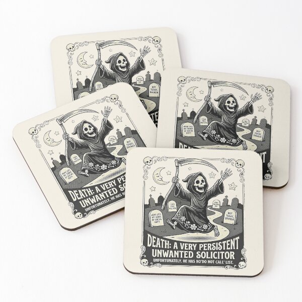 Item preview, Death: A Very Persistent Unwanted Solicitor Art Print designed and sold by GrabaHuk.