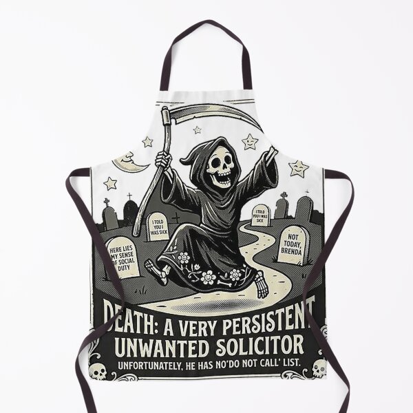 Item preview, Death: A Very Persistent Unwanted Solicitor Art Print designed and sold by GrabaHuk.
