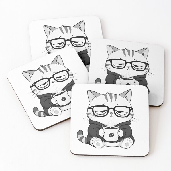 Item preview, Cute Grumpy Cat Face - Tired Coder Mood designed and sold by JulianCheng.