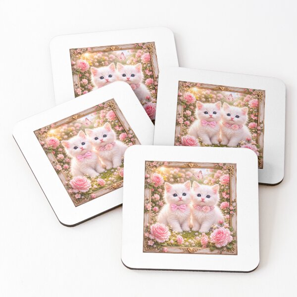 Item preview, Pink Rose Garden Kittens designed and sold by GlowByMari.