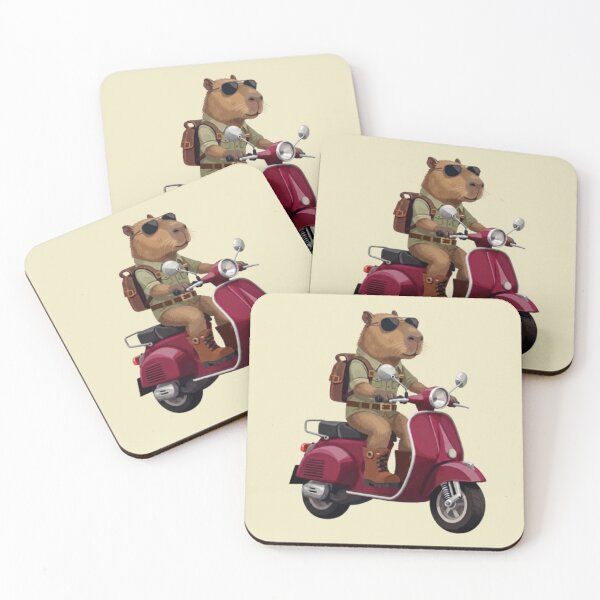 Item preview, Scooter Journey – Cool Capybara Adventure Art designed and sold by Dogandesighn.