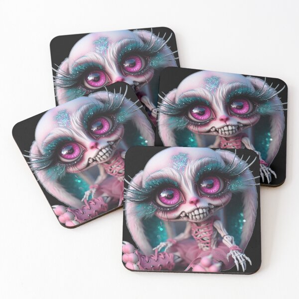 Item preview, Glitter Bones Bunny - Creepy Cute Gothic Pastel Art designed and sold by LujziWorld.