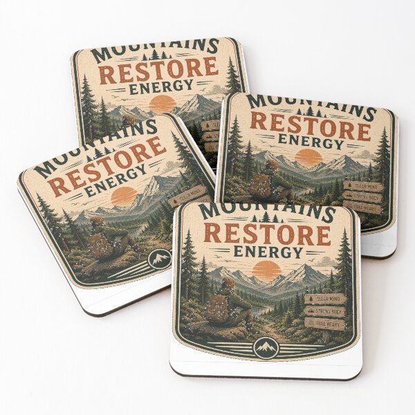 Item preview, Mountains Rest/ore Energy – Retro Hiking Introvert Nature Design designed and sold by MotylekAnia.