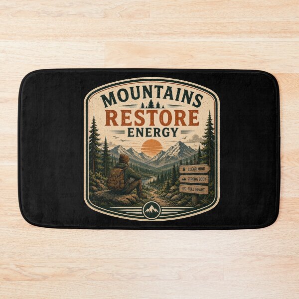 Item preview, Mountains Rest/ore Energy – Retro Hiking Introvert Nature Design designed and sold by MotylekAnia.