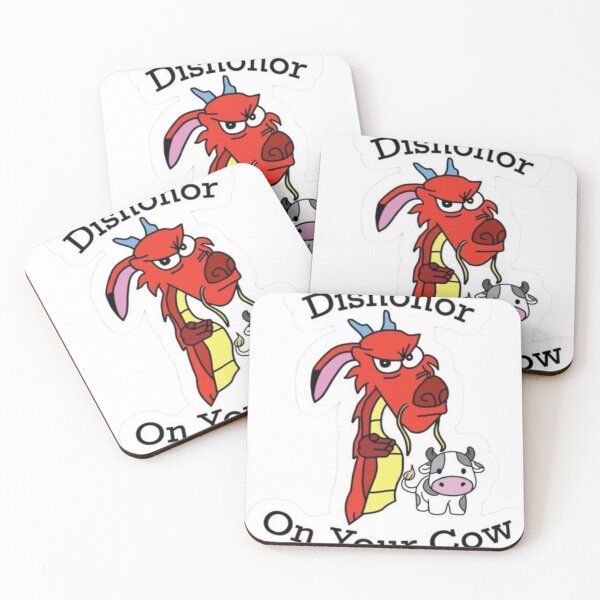 Item preview, Funny Mushu Dragon & Cow Sticker – “Dishonor on Your Cow” Mulan Inspired Quote – Cute Asian Folklore Humor Die-Cut Vinyl Sticker for Laptop, Water Bottle, Notebook designed and sold by Ulikedigital14.