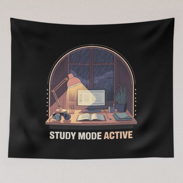 Item preview, Study Mode Active – Cozy Lo-Fi Night Desk Aesthetic Design designed and sold by ImaginedSpace7.