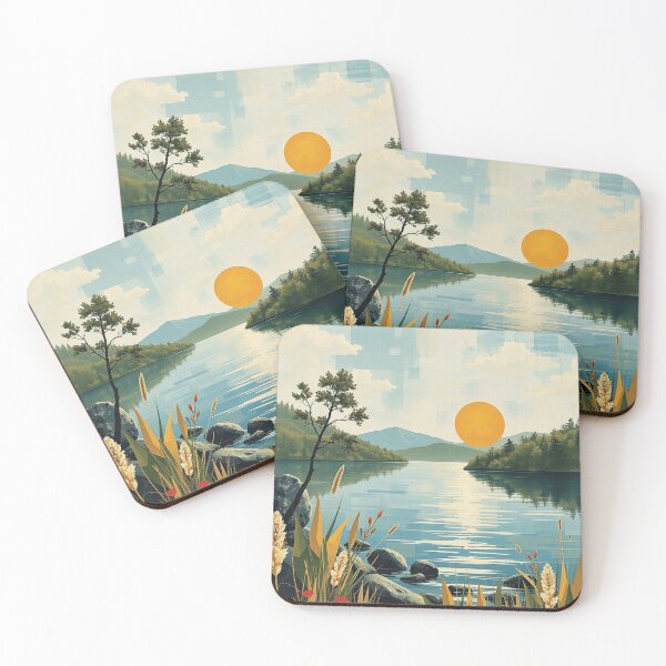 Item preview, Sunset Lake Mountain Landscape designed and sold by Hyssop St.