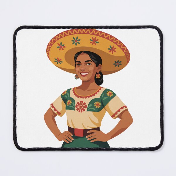 Item preview, Smiling Fiesta Girl in Sombrero designed and sold by MKDSN.