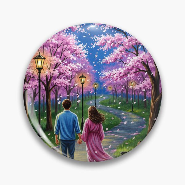 Item preview, Moonlight Walk Under Sakura Trees designed and sold by GlowByMari.