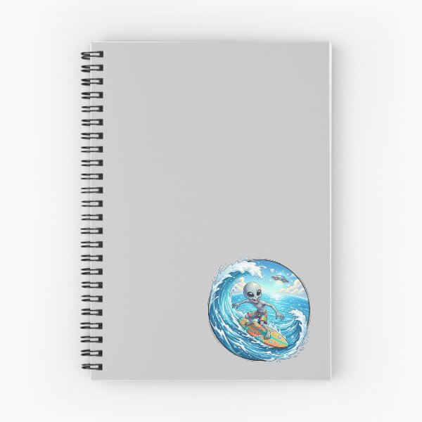 Item preview, Funny Grey Alien Surfing The Huge Ocean Wave designed and sold by Sunkhung.