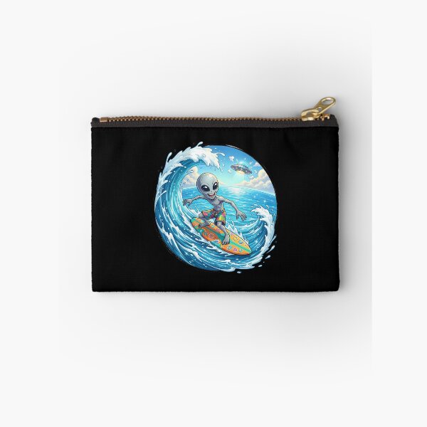 Item preview, Funny Grey Alien Surfing The Huge Ocean Wave designed and sold by Sunkhung.