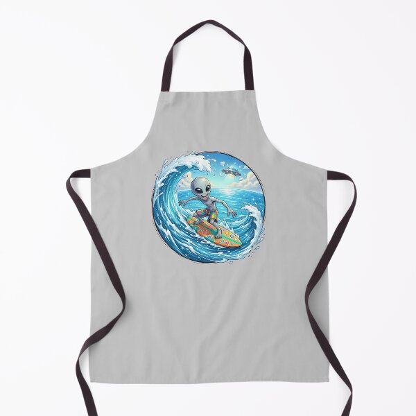 Item preview, Funny Grey Alien Surfing The Huge Ocean Wave designed and sold by Sunkhung.