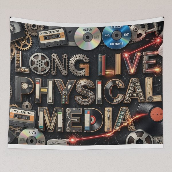 Item preview, Vintage Design: Long Live Physical Media designed and sold by Uniqueartai.