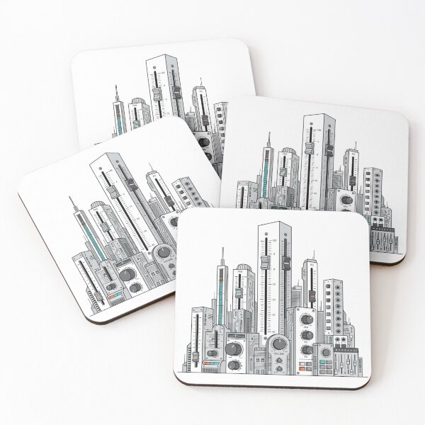 Item preview, Audio Mixer Skyline Futuristic City Art designed and sold by onjcdesign.