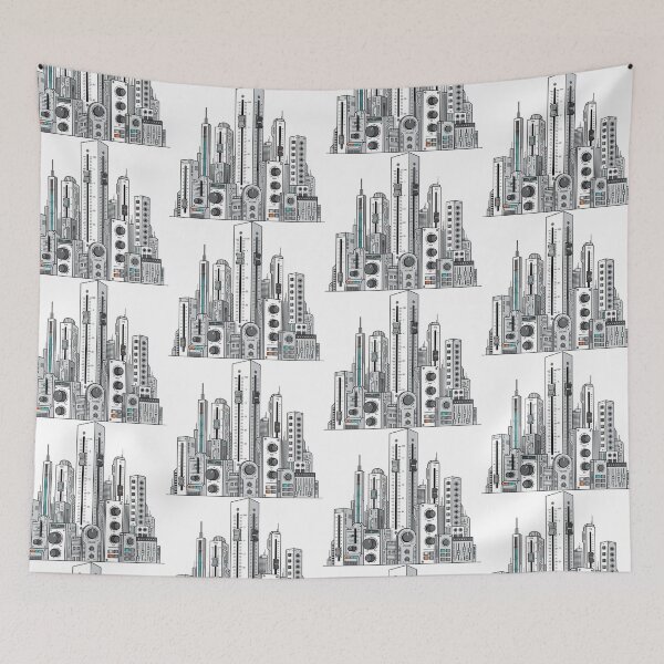 Item preview, Audio Mixer Skyline Futuristic City Art designed and sold by onjcdesign.