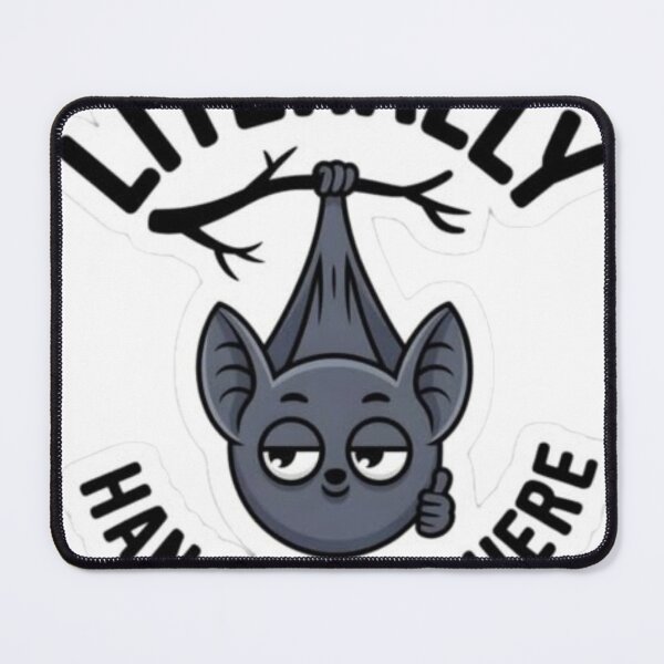 Item preview, **"Literally Hanging in There" Cute Bat Hanging Upside Down on Branch Funny Sticker – Mental Health & Motivational Animal Decal for Laptop, Water Bottle, Notebook designed and sold by Ulikedigital14.